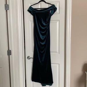 Blush Mark Sweet Thing Dark Green Velvet Maxi Dress